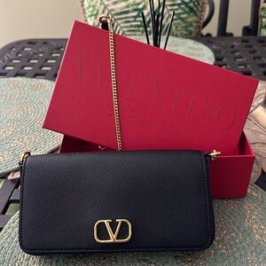 Valentino brand new Black chain wallet crossbody
